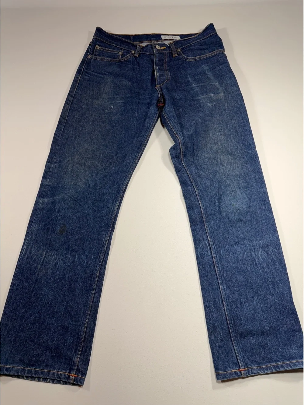 Gustin Selvedge Jeans Mens 32x30 Straight Dark Wash Made in USA Denim